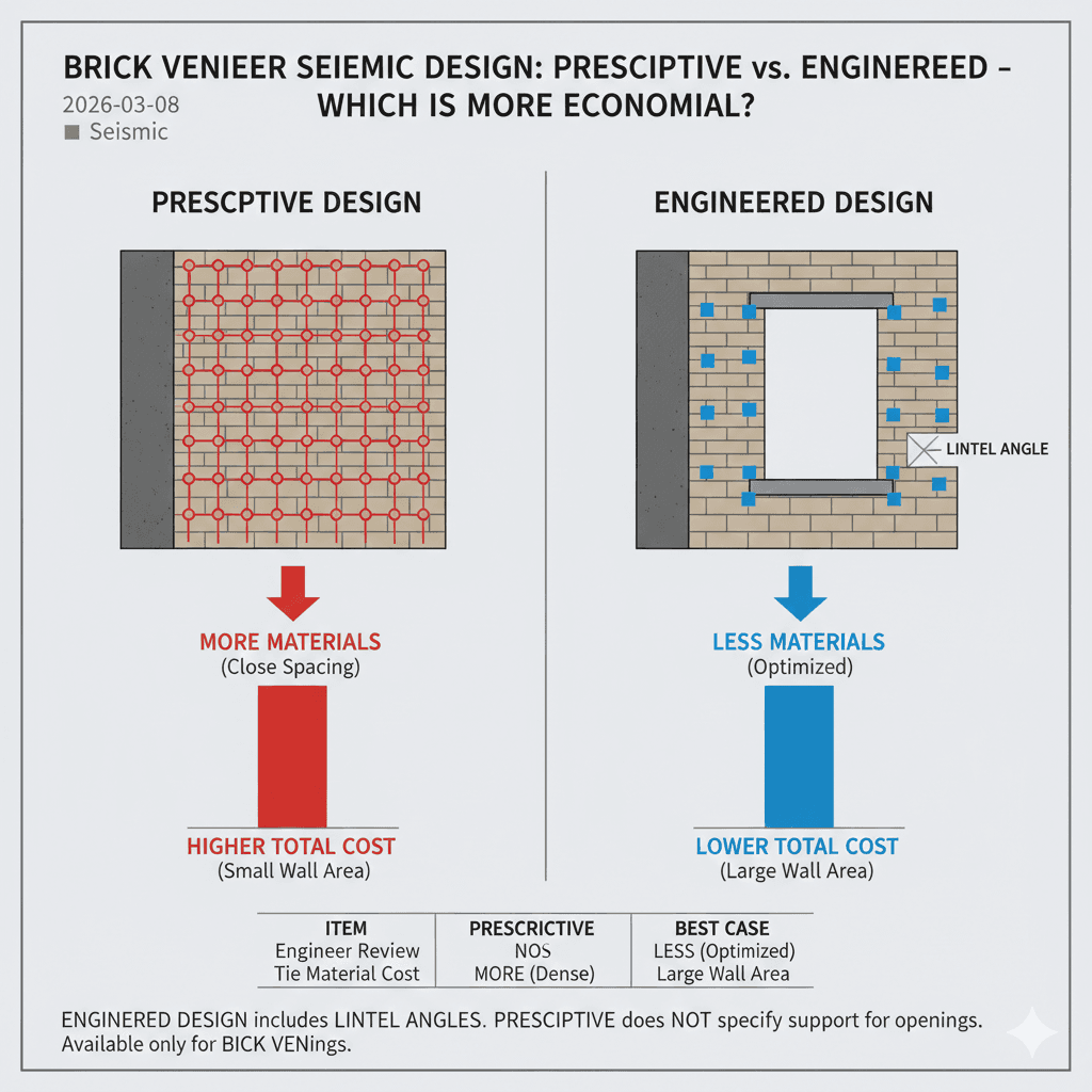 외부치장벽돌 사양설계와 일반설계 — 어떤 것이 경제적인가?